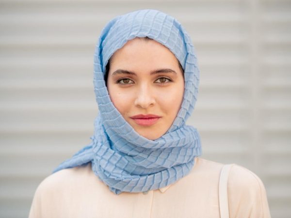 Blue Cotton Hijab