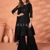 Black Embroidered Bollywood Sharara Suit