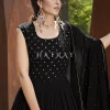 Black Embroidered Jacket Anarkali Gown