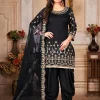 Black Mirror Work Embroidered Patiala Salwar Suit