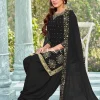 Black Mirror Work Embroidered Patiala Suit