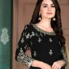 Black Mirror Work Silk Punjabi Patiala Suit