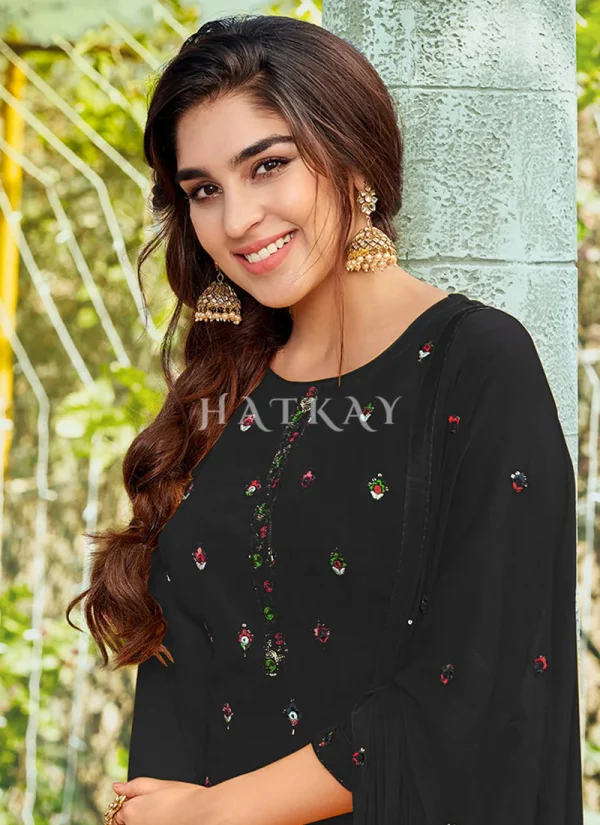 Black Sequence Embroidered Patiala Suit