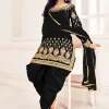 Black Silk Mirror Work Punjabi Suit