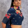 Blue Floral And Sequence Embroidery Wedding Lehenga Choli