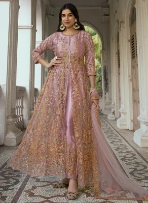 Blush Pink Embroidery Traditional Anarkali Suit