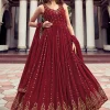 Bridal Red Sequence Embroidery Wedding Anarkali Gown