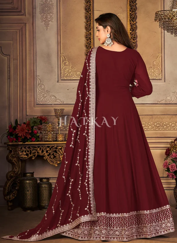 Bridal Red Zari Embroidery Traditional Anarkali Suit