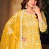 Bridal Yellow Embroidered Pakistani Palazzo Suit