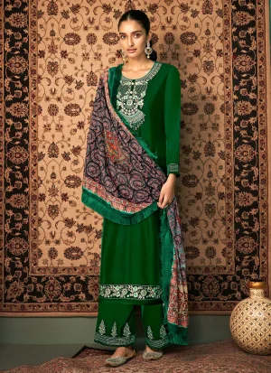 Dark Green Velvet Pakistani Suit