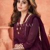 Deep Wine Embroidered Bollywood Sharara Suit