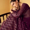 Deep Wine Zari Embroidery Traditional Festive Anarkali Suit