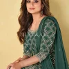 Green Embroidered Celebrity Style Gharara Suit