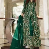 Green Embroidered Designer Anarkali Suit