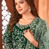 Green Embroidery Traditional Velvet Anarkali Suit