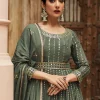 Navy Blue Sequence Embroidery Wedding Anarkali Gown