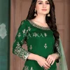 Green Mirror Work Silk Punjabi Patiala Suit