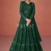 Green Sequence Embroidered Festival Wear Anarkali Suit