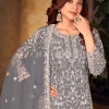 Pale Grey Embroidered Pakistani Palazzo Suit