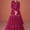Hot Pink Sequence Embroidered Festival Wear Anarkali Suit