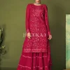 Hot Pink Sequence Embroidered Sharara Style Suit