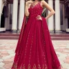 Hot Pink Sequence Embroidery Wedding Anarkali Gown