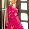 Hot Pink Tie Dye Sequence Embroidery Bollywood Gown