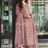 Lavender Golden Embroidery Pant Style Suit