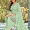 Light Green Sequence Embroidered Patiala Suit