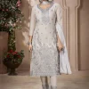 Light Grey Embroidery Traditional Pakistani Pant Suit
