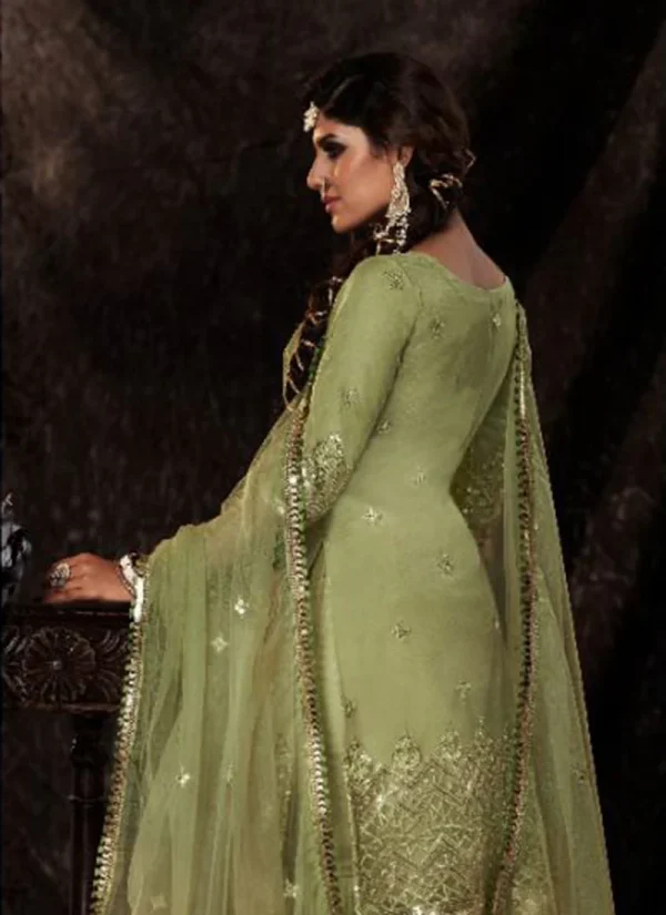 Lime Green Sequence Embroidered Sharara Suit