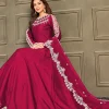 Magenta Pink Designer Embroidery Wedding Anarkali Suit