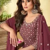 Maroon Embroidered Celebrity Style Gharara Suit
