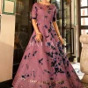 Mauve Tie Dye Sequence Embroidery Bollywood Gown