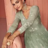 Mint Green Mirror Work Embroidery Gharara Suit