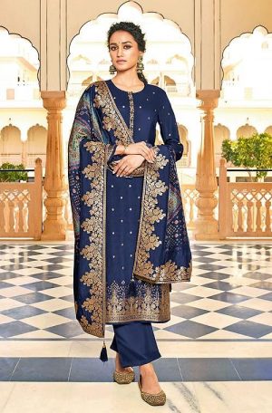 Navi Blue Multi Embroidery Pakistani Suit