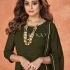 Olive Green Embroidered Bollywood Sharara Suit