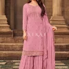 Pale Pink Zari Embroidery Gharara Style Suit