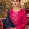 Pink And Blue Traditional Embroidered Sharara Suit