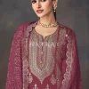 Pink Golden Embroidered Sharara Style Suit