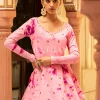 Pink Tie Dye Sequence Embroidery Bollywood Gown