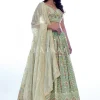 Pista Green Multi Sequence Embroidery Wedding Lehenga Choli