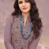 Purple Golden Embroidery Pakistani Suit