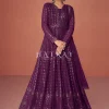 Purple Sequence Embroidered Festival Wear Anarkali Suit