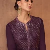 Purple Sequence Embroidery Jacket Style Traditional Anarkali Lehenga