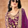 Purple Zari Embroidered Traditional Gharara Style Suit