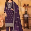 Purple Embroidery Pakistani Suit