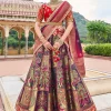 Red And Purple Multi Embroidery Wedding Lehenga Choli