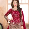 Red Mirror Work Punjabi Suit