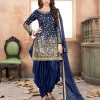 Royal Blue Mirror Work Punjabi Suit